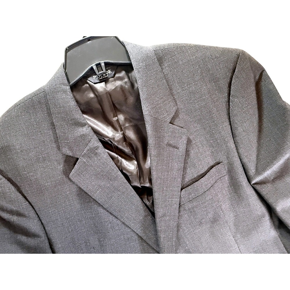 Jos A Bank Signature Collection Grey 100% Wool Micro Check Blazer Sport Coat 43R